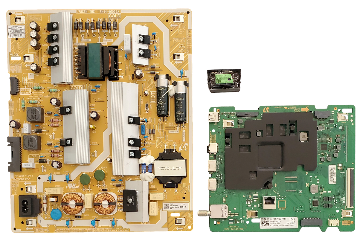 UN70TU7000FXZA Samsung TV Repair Parts Kit, BN94-16077M Main Board, BN44-01056A Power Supply, BN59-01341B Wifi, UN70TU7000FXZA GB02, UN70TU700DFXZA GB02, UN70TU7000FXZA