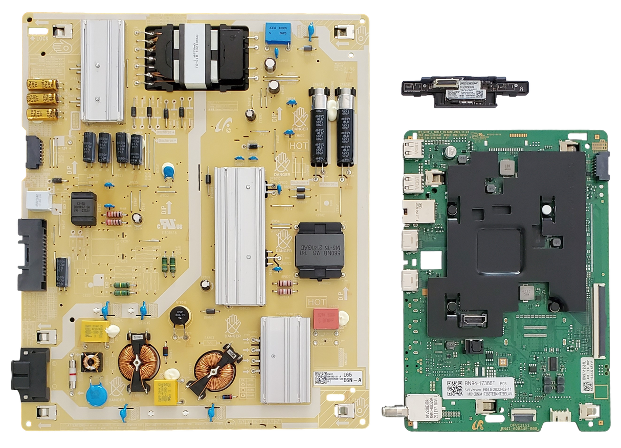 UN65AU8000FXZA Samsung TV Repair Parts Kit, BN94-17366T Main Board, BN44-01111A Power Supply, BN59-01360A Wifi, UN65AU8000FXZA UA13, UN65AU8000FXZA