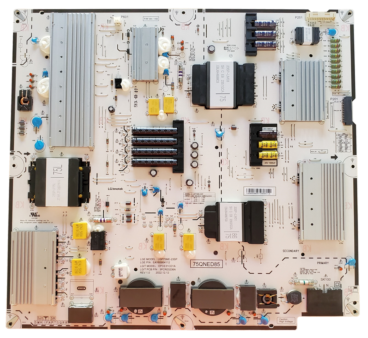 EAY65904112 LG Power Supply Board, LGP75ME-23SP, 75QNED85, EPCE31CD1A, 75QNED90TUA