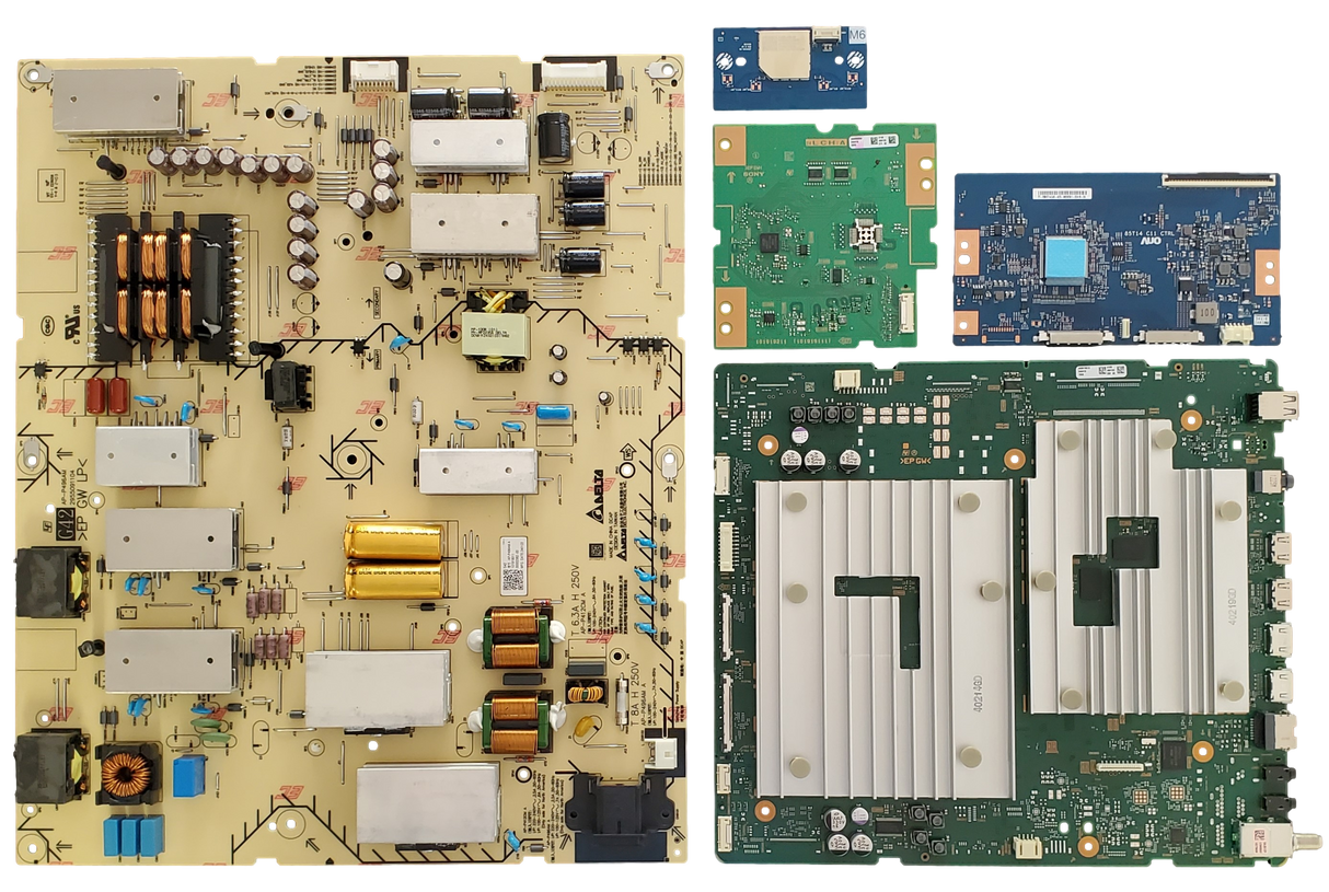 K-85XR70 Sony TV Repair Parts Kit, A-5067-996-A Main Board, 1-019-180-11 Power Supply, 55.85T14.C40 T-Con, A-5071-056 LED Driver, 1-013-126-11 Wifi, K85XR70, K-85XR70