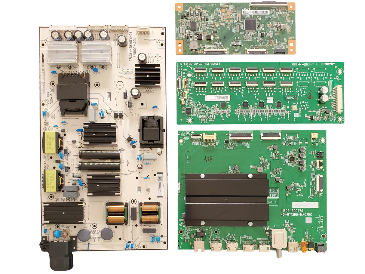 55Q750G TCL TV Repair Parts Kit, 30800-000879 Main Board, 30805-000297 Power Supply, 34.29110.0EH T-Con, 30835-000080 LED Driver, 55Q750G