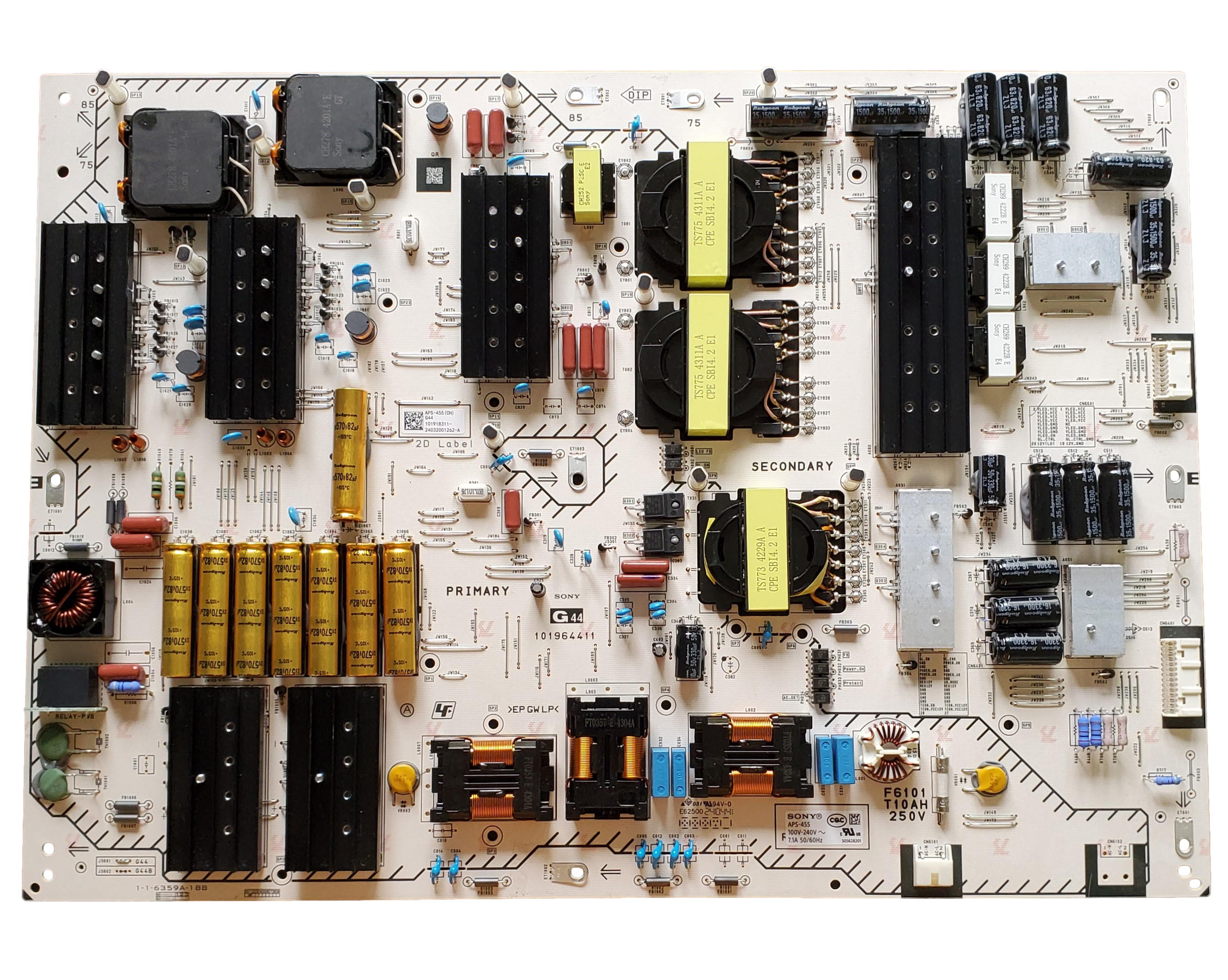 1-019-183-11 Sony Power Supply Board, 101918311, APS455, APS455(CH