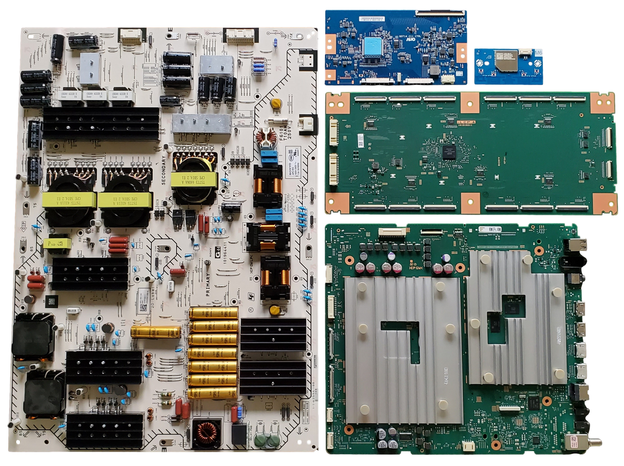 K-85XR90 Sony TV Repair Parts Kit, A-5067-970-A Main Board, 1-019-183-11 Power Supply, 55.85T14.C39 T-Con, A-5068-021-A LED Driver, 1-013-126-11 Wifi, K85XR90, K-85XR90