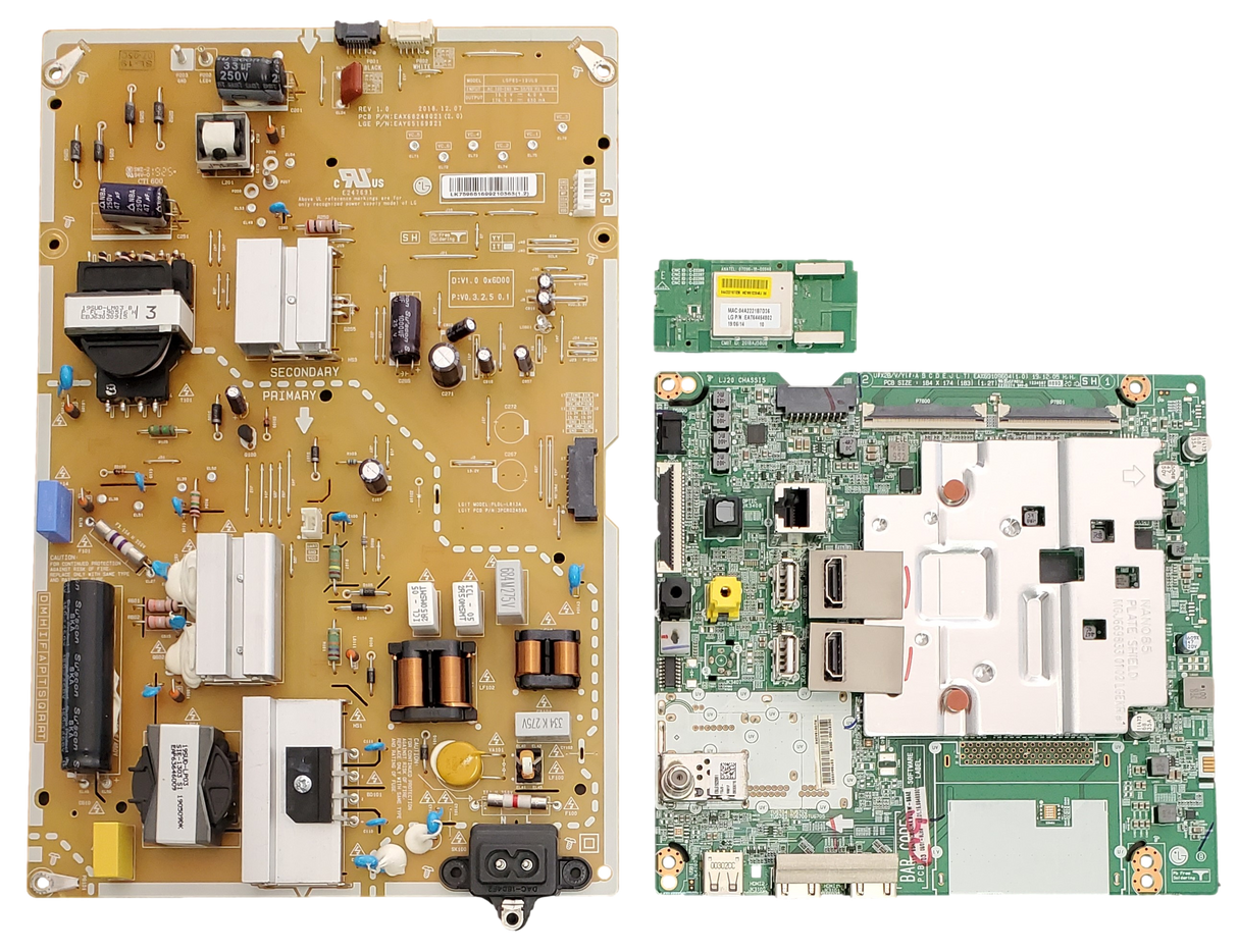 65SM8600PUA LG TV Repair Parts Kit, EBT66463301 Main Board, EAY65169921 Power Supply, EAT64454802 Wifi, 65SM8600PUA BUSWLOR, 65SM8600PUA