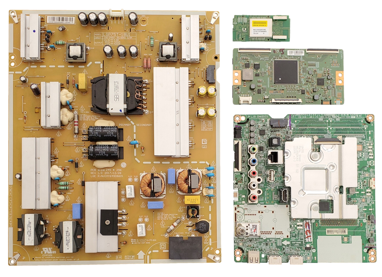 75UM6970PUB LG TV Repair Parts Kit, EBT66214402 Main Board, EAY64908601 Power Supply, 6871L-5496A T-Con, EAT64454802 Wifi, 75UM6970PUB.BUSYLOR, 75UM6970PUB