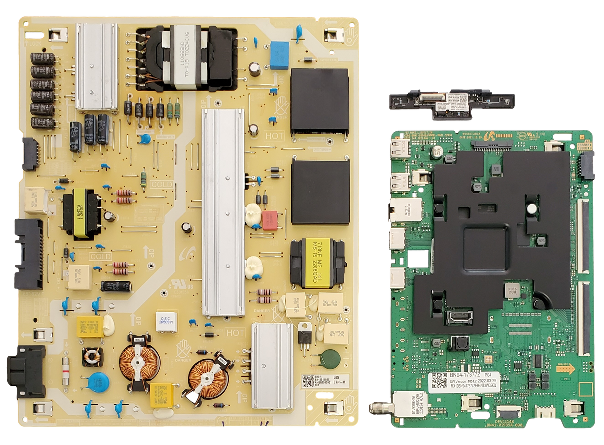 QN65Q60BDFXZA Samsung TV Repair Parts Kit, BN94-17377Z Main Board, BN44-01102C Power Supply, BN59-01403A Wifi, QN65Q60BDFXZA