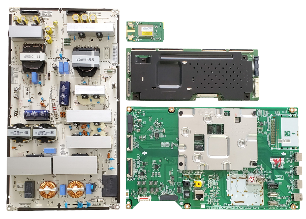 OLED55B8PUA LG TV Repair Parts Kit, EBT65210603 Main Board, EAY64749001 Power Supply, 6871L-5673C T-Con, EAT63377302 Wifi, OLED55B8PUA.BUSWLJR, OLED55B8PUA