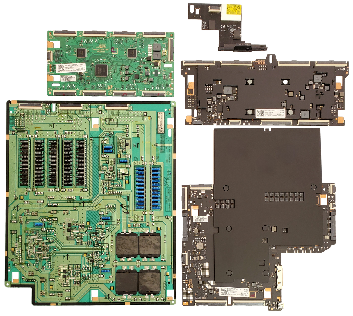 QN65QN900DFXZA Samsung TV Repair Parts Kit, BN94-18408N Main Board, BN95-10924A T-Con, BN44-01259A VSS Power, BN94-18238A LED Driver, BN59-01460A Wifi, QN65QN900DFXZA