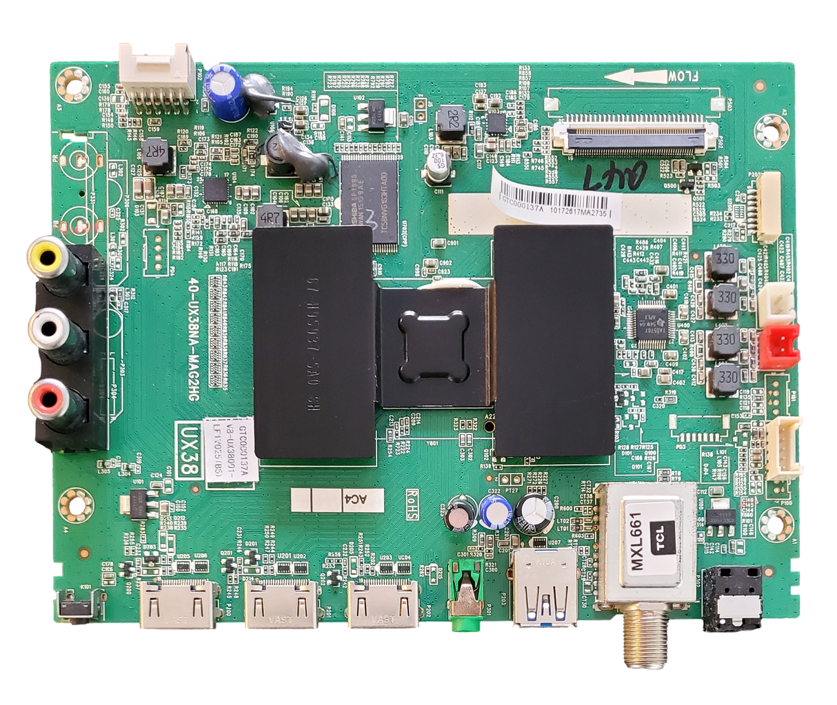 55FS3750LBAA-MAIN TCL Main Board, 40-UX38NA-MAG2HG, V8-UX38001-LFV025, 55FS3750LBAA