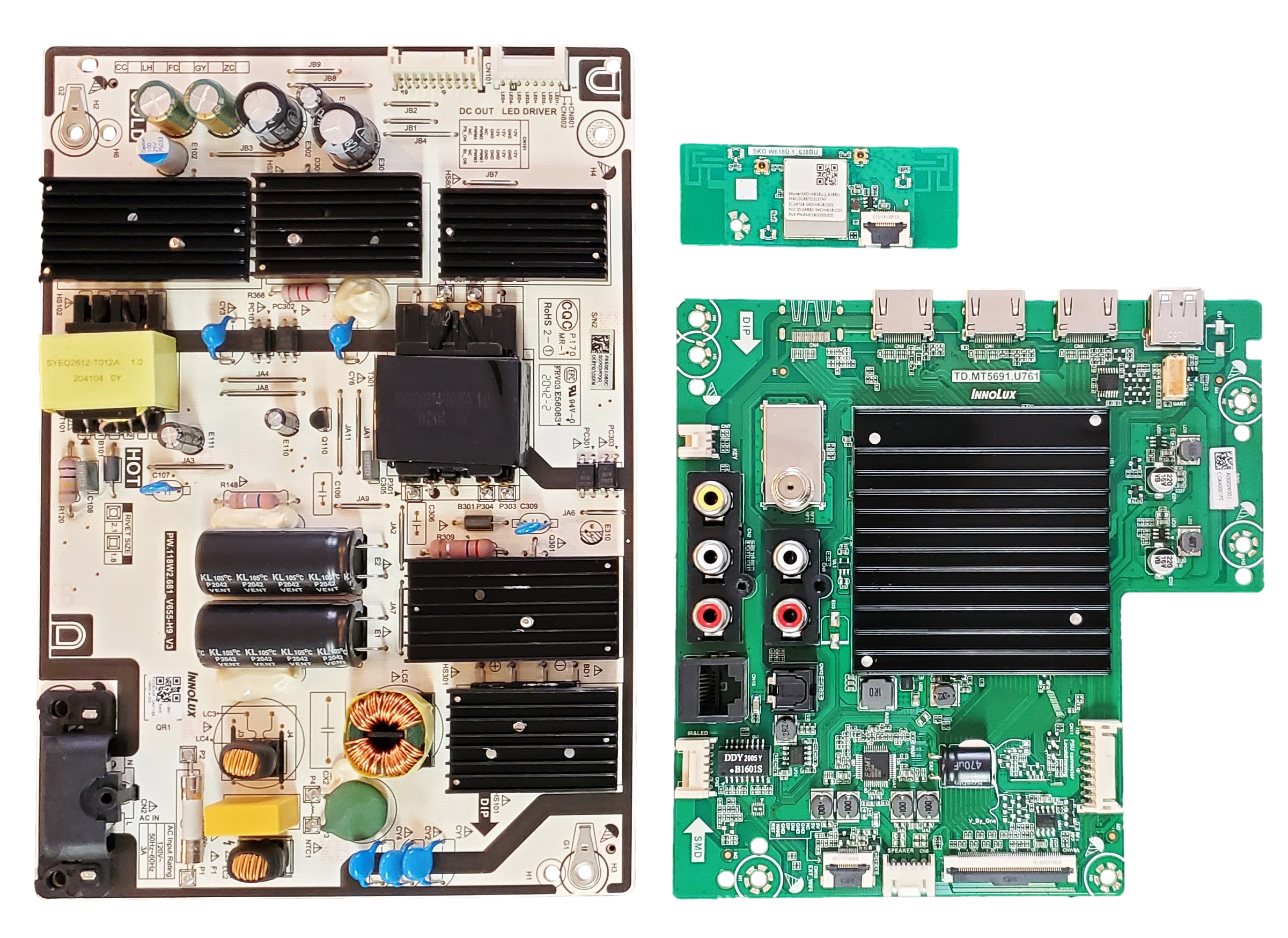 V655-H19 Vizio TV Repair Parts Kit, 6M03A0002R00J Main Board