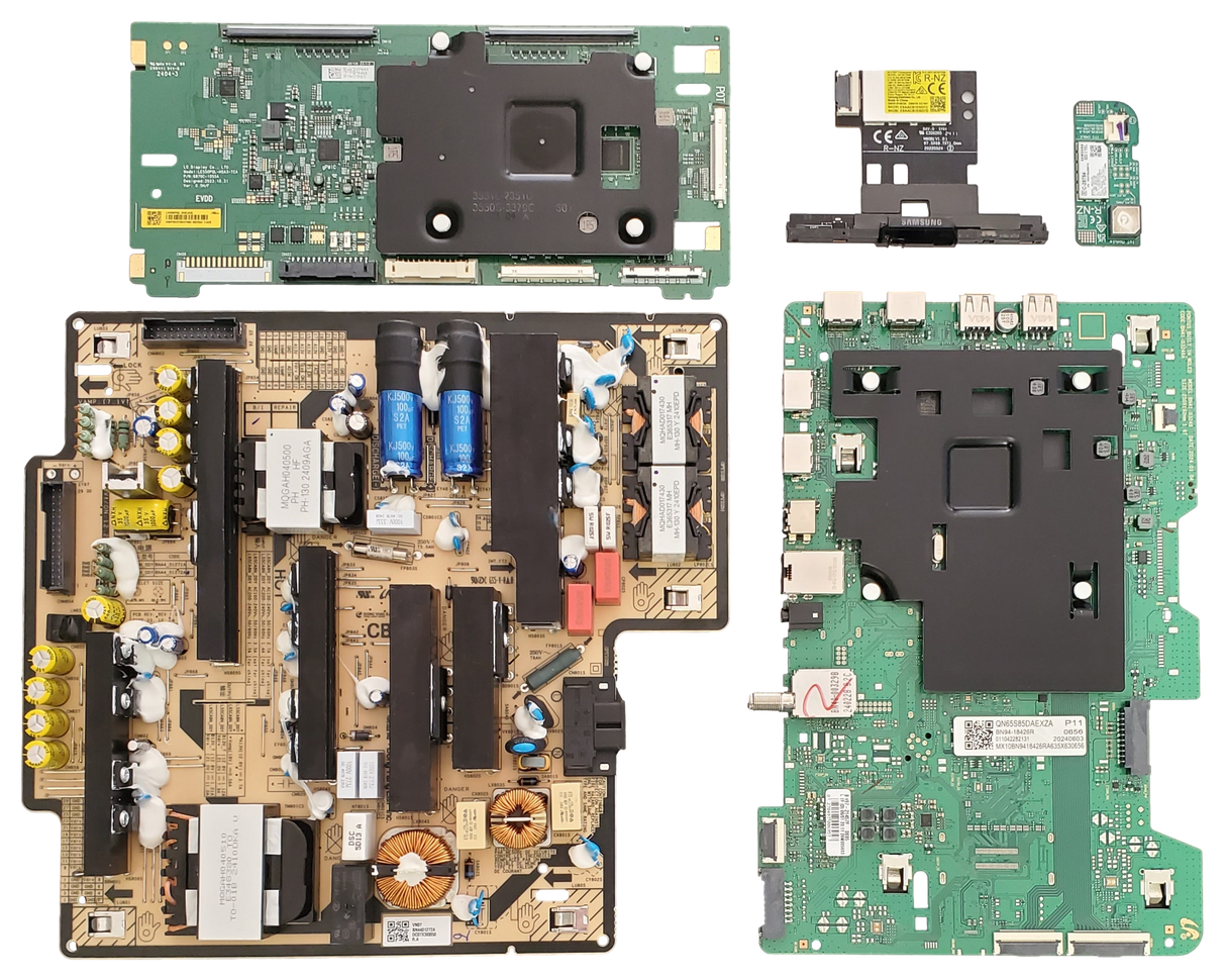 QN65S85DAEXZA Samsung TV Repair Parts Kit, BN94-18426R Main Board, BN44-01272A Power Supply, 6871L-7784A T-Con, BN59-01463A Wifi, BN59-01435A, QN65S85DAEXZA