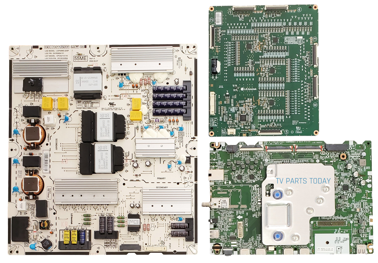 55QNED85UQA LG TV Repair Parts Kit, EBT67212501 Main Board, EAY65904131 Power Supply, EBR36085301 LED Driver, 55QNED85UQA