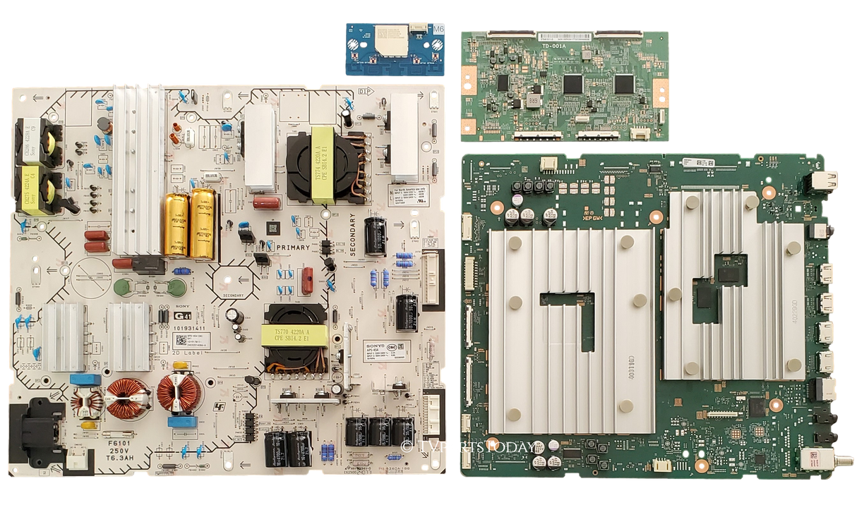 K-55XR70 Sony TV Repair Parts Kit, A-5067-996-A Main Board, 1-019-178-11 Power Supply, 1-019-211-11 T-Con, K55XR70, K-55XR70