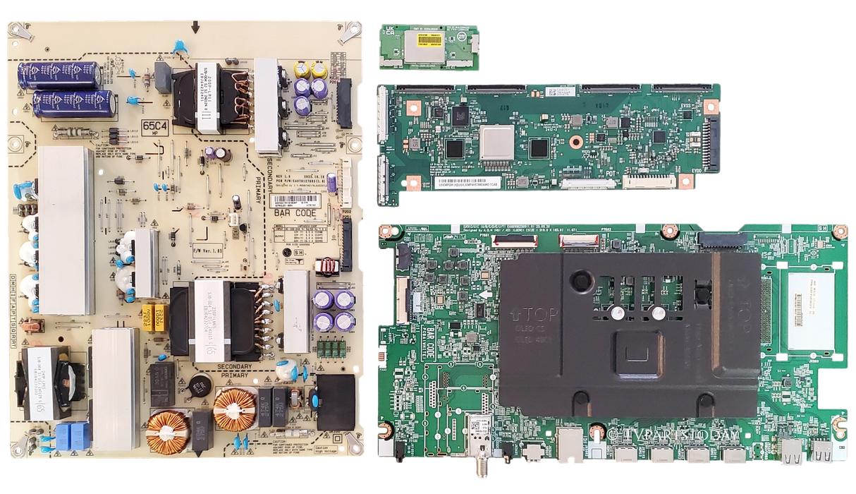 OLED65C4PUA LG TV Repair Parts Kit, EBT67795402 Main Board, EBR41701101 Power Supply, 6871L-7642A T-Con, EAT65167005 Wifi, OLED65C4PUA