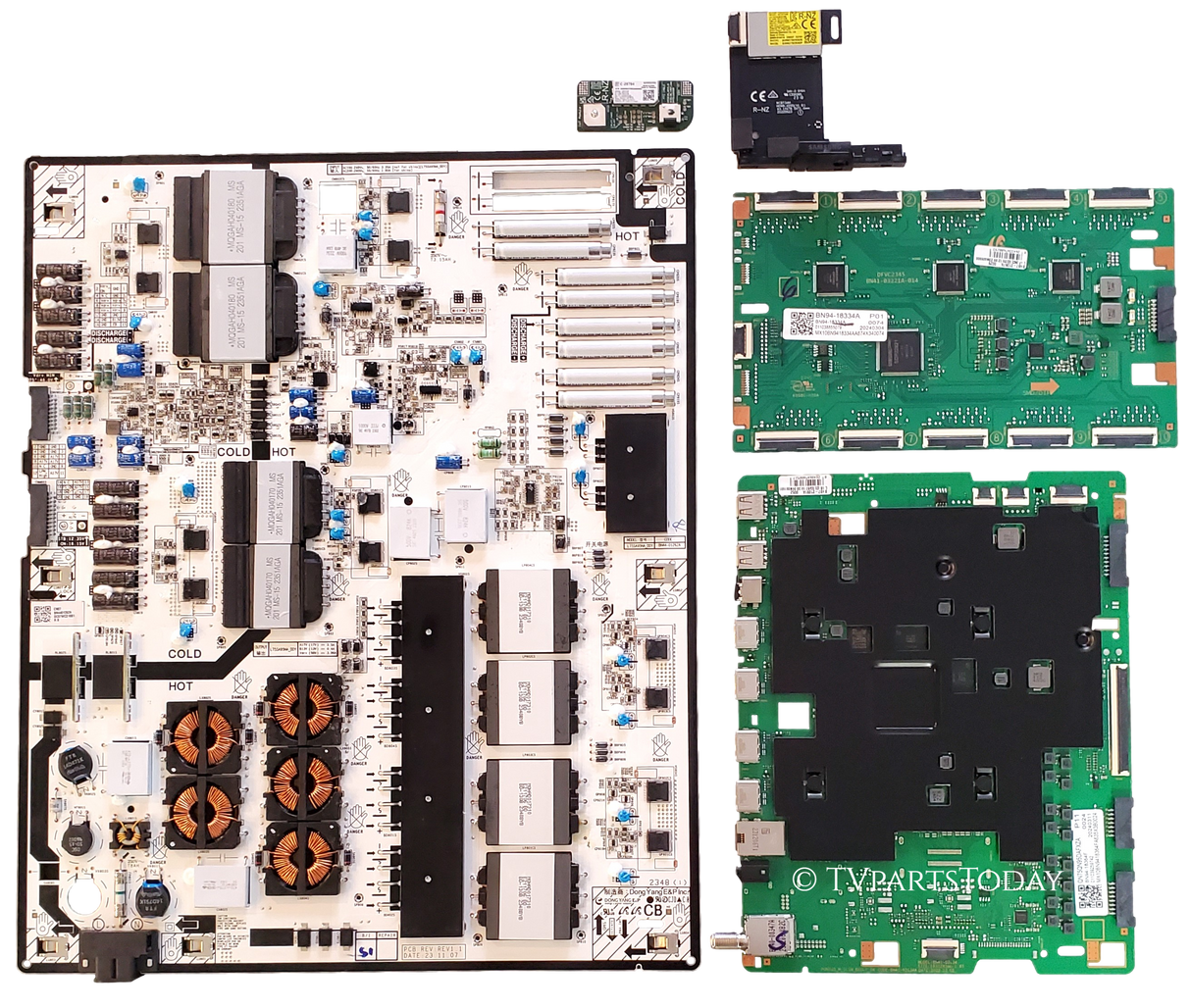 QN75QN95DAFXZA Samsung TV Repair Parts Kit, BN94-18364F Main Board, BN44-01262A Power Supply, BN94-18334A LED Driver, BN59-01441A Wifi, BN59-01435A HUB, QN75QN95DAFXZA