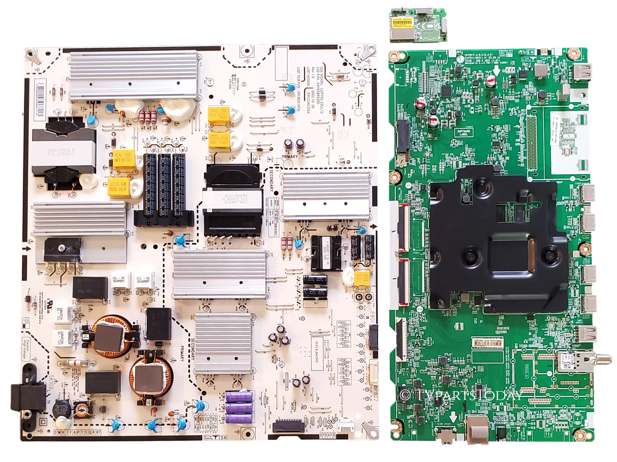 75QNED85TUA LG TV Repair Parts Kit, EBT67796902 Main Board, EAY65893205 Power Supply, EAT65193302 Wifi, 75QNED85TUA.BUSFLKR, 75QNED85TUA