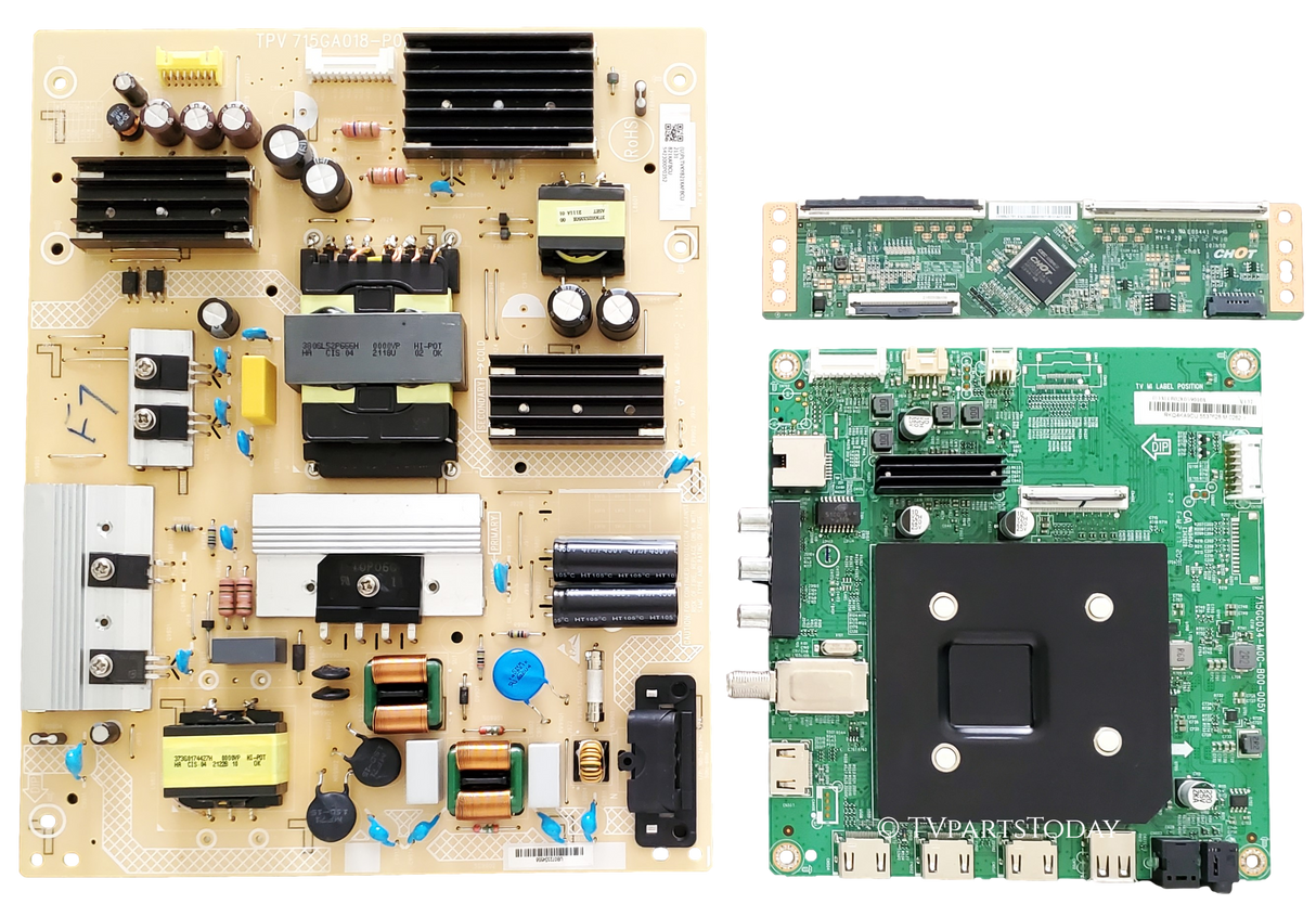 NS-50F501NA22 Insignia TV Repair Parts Kit, 756TXLCB02K059 Main Board, PLTVKY821XAFBCU Power Supply, CV500U2-T01 T-con, NS-50F501NA22