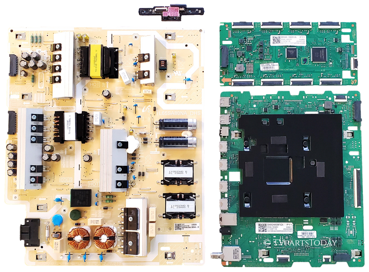 QN65QN85DBFXZA Samsung TV Repair Parts Kit, BN94-18368M Main Board, BN44-01215B Power Supply, BN94-18291A LED Driver, BN59-01468A Wifi, QN65QN85DBFXZA