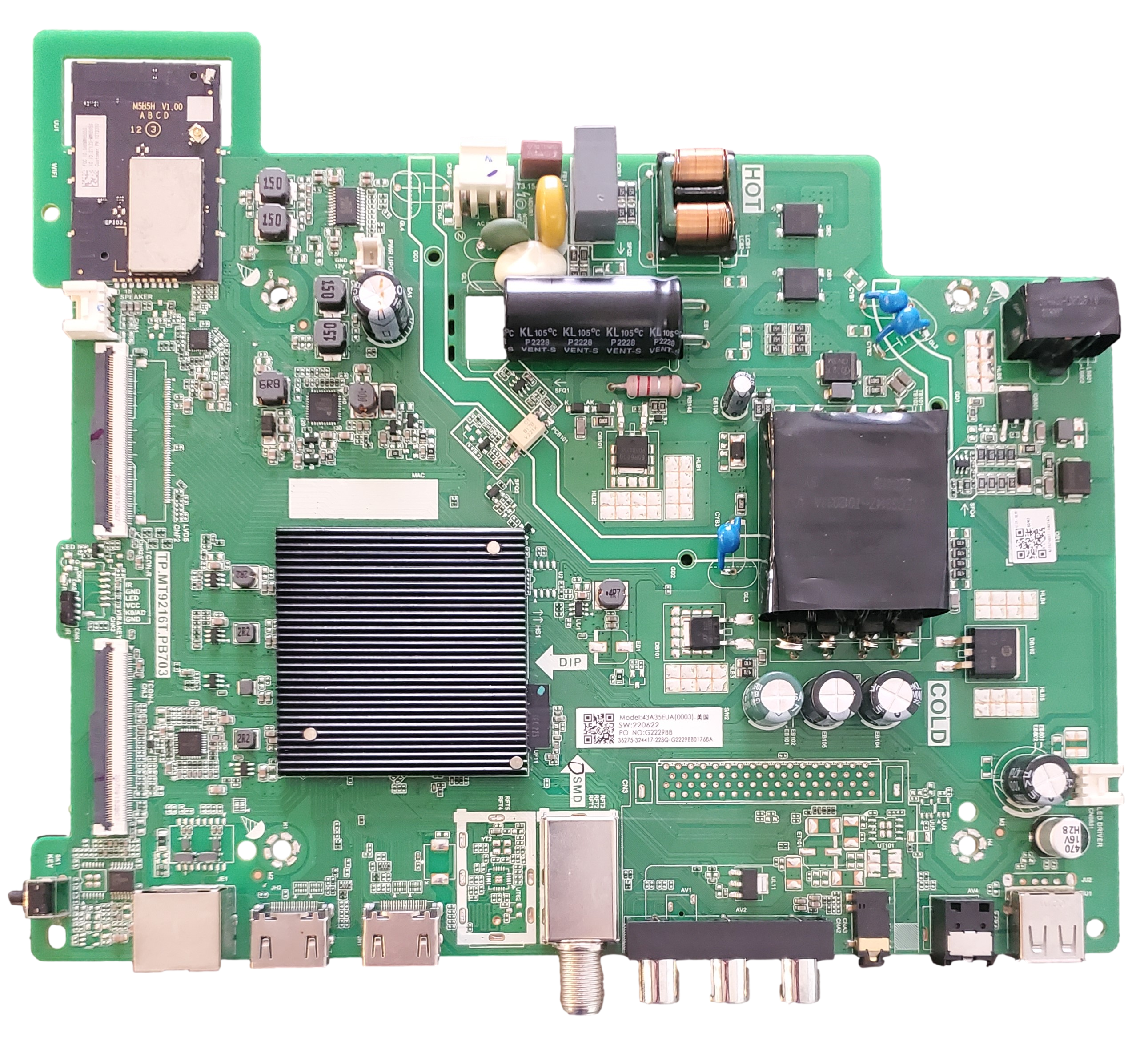220622 Hisense Main Board / Power Supply Board, 324417, TP.MT9216T