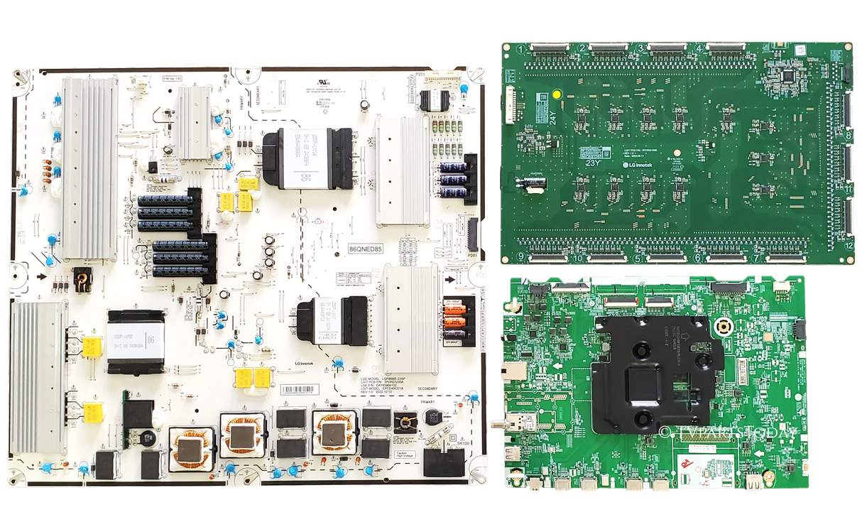 86QNED90TUA LG TV Repair Parts Kit, EBT67762602 Main Board, EAY65904102 Power Supply, EBR39174702 LED Driver, 86QNED90TUA