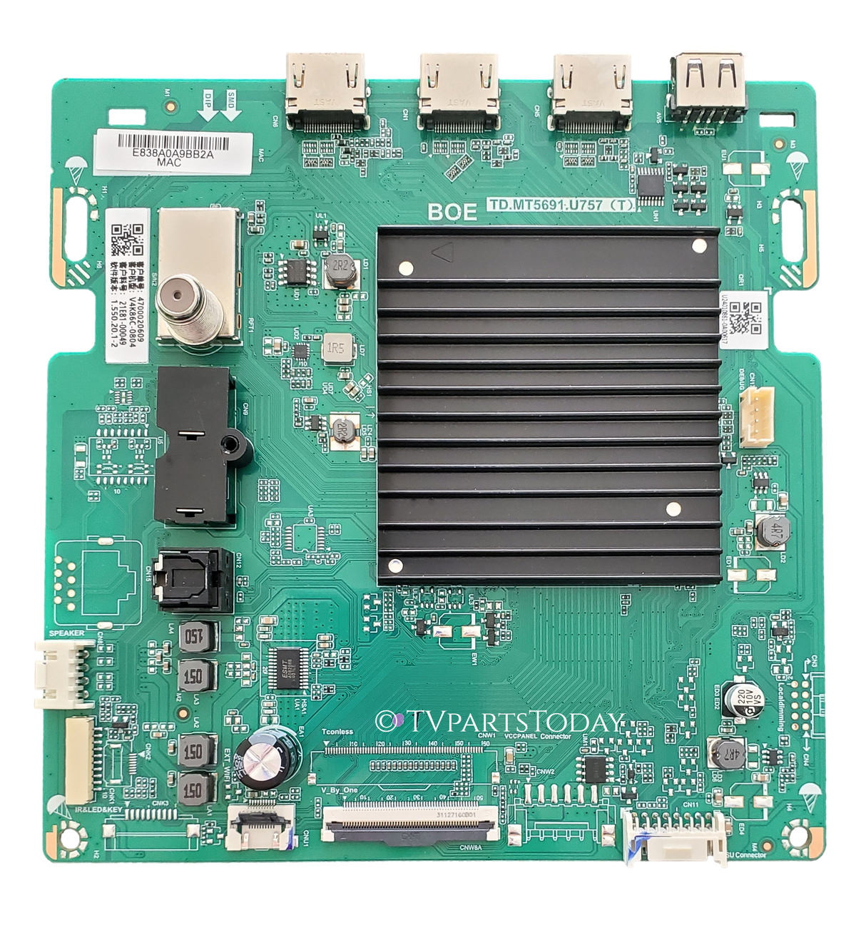 21E81-00049 Vizio Main Board, 21E81-00049, TD.MT5691.U757(T), V4K86C-0804