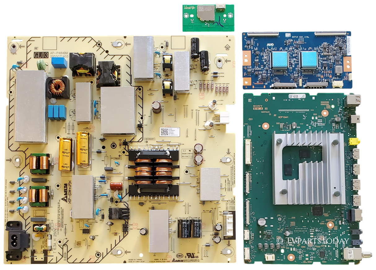 KD-85X80K Sony TV Repair Parts Kit, A-5042-692-A Main Board, 1-004-424-42 Power Supply, 55.85T14.C24 T-Con, 1-005-419-11 Wifi, KD-85X80K Ver 2, KD-85X80K, KD-85X80CK