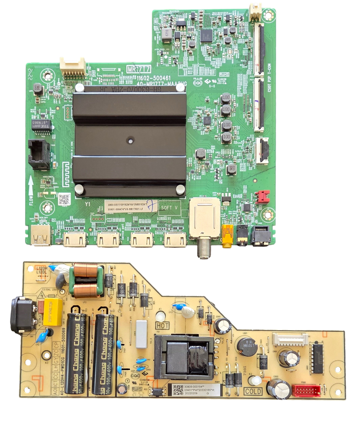 50S455 TCL TV Repair Parts Kit, 50S451, 30800-000515 Main board, 30805-000154 Power Supply, 50S455, 50S451