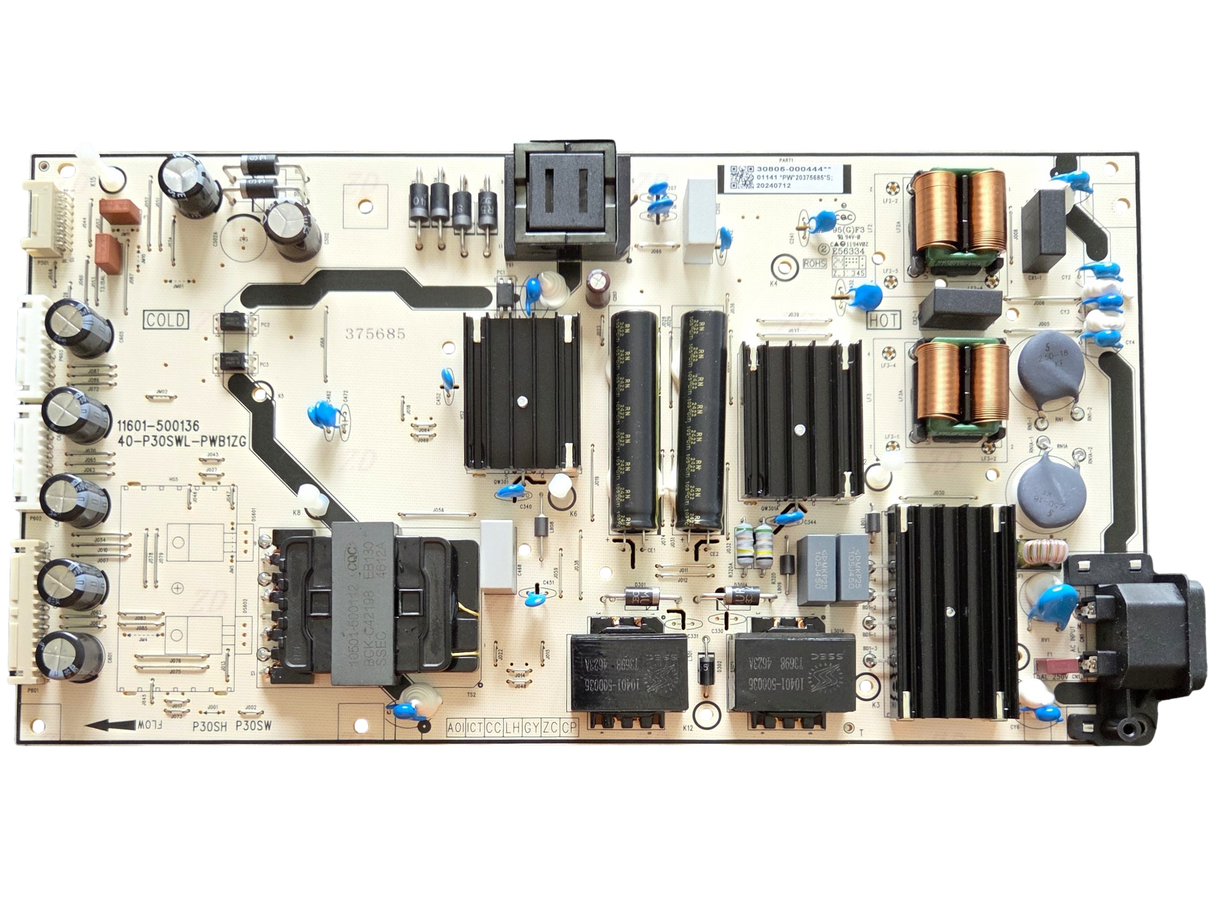 30805-000444 TCL Power Supply, 11601-500136, 40-P30SWL-PWB1ZG, 75Q691F