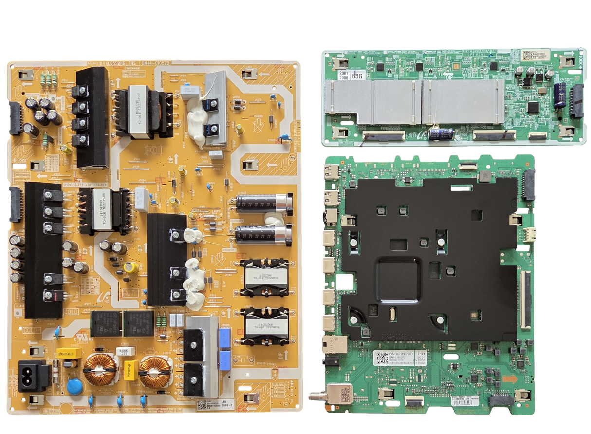 QN65Q80BAFXZA Samsung TV Repair Parts Kit, BN94-18020D Main Board, BN44-01052B Power Supply, BN44-01046B LED Driver, QN65Q80BAFXZA BA04, BD05, QN65Q80BAFXZA