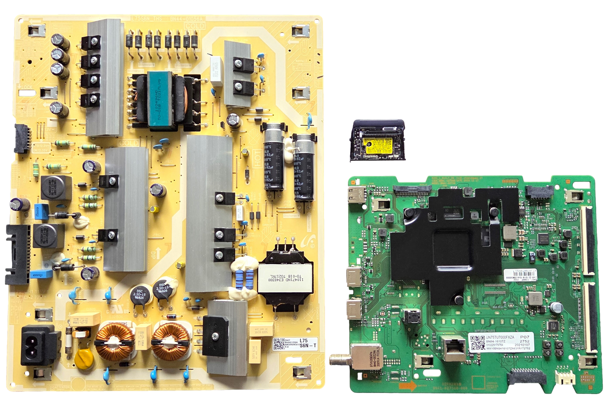 UN75TU700DFXZA Samsung TV Repair Parts Kit, BN94-16107Z Main Board, BN44-01056A Power Supply, BN59-01341A Wifi, UN75TU700DFXZA FA04, UN75TU7000BXZA FA02