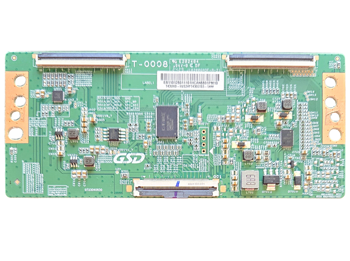 T43UHD-HVS2 Roku T-Con, T-0008, PT430GT03, J182006A0F-A-21, 43R4A5R