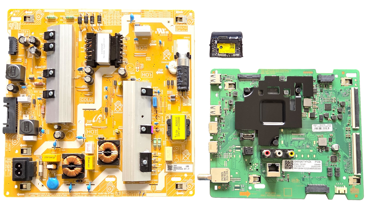 QN55Q60TAFXZA Samsung TV Repair Parts Kit, BN94-15232E Main Board, BN44-01058A Power Supply, BN59-01341A Wifi, QN55Q60TAFXZA FB01, QN55Q6DTAFXZA FB01, QN55Q60TAFXZA