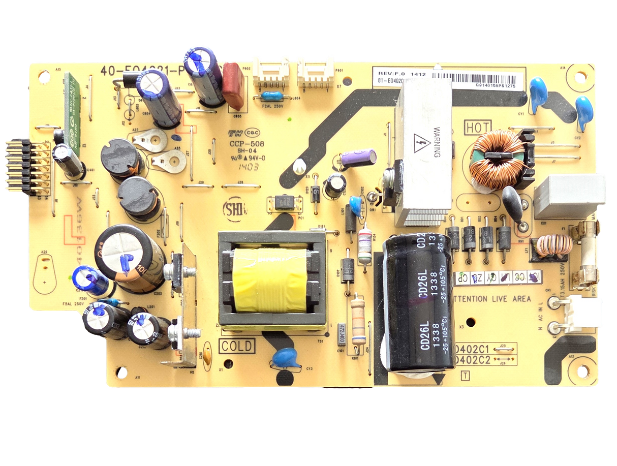 81-E0402C3-PL290AA TCL Power Supply, 40-E04021-PWF1XG, LE40FHDE3010TDAA, LE40FHDE3010TEAA
