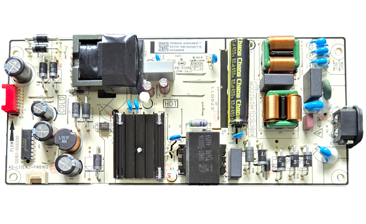 30805-000482 TCL Power Supply, 40-L17EW2-PWB1KG, 65S551F
