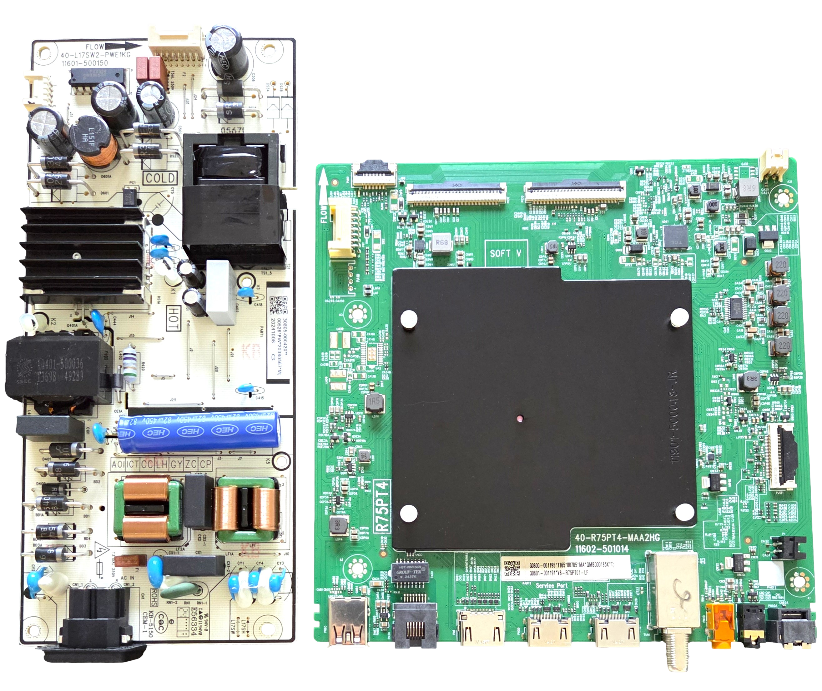 55Q651G TCL TV Repair Parts Kit, 30800-001195 Main Board, 30805