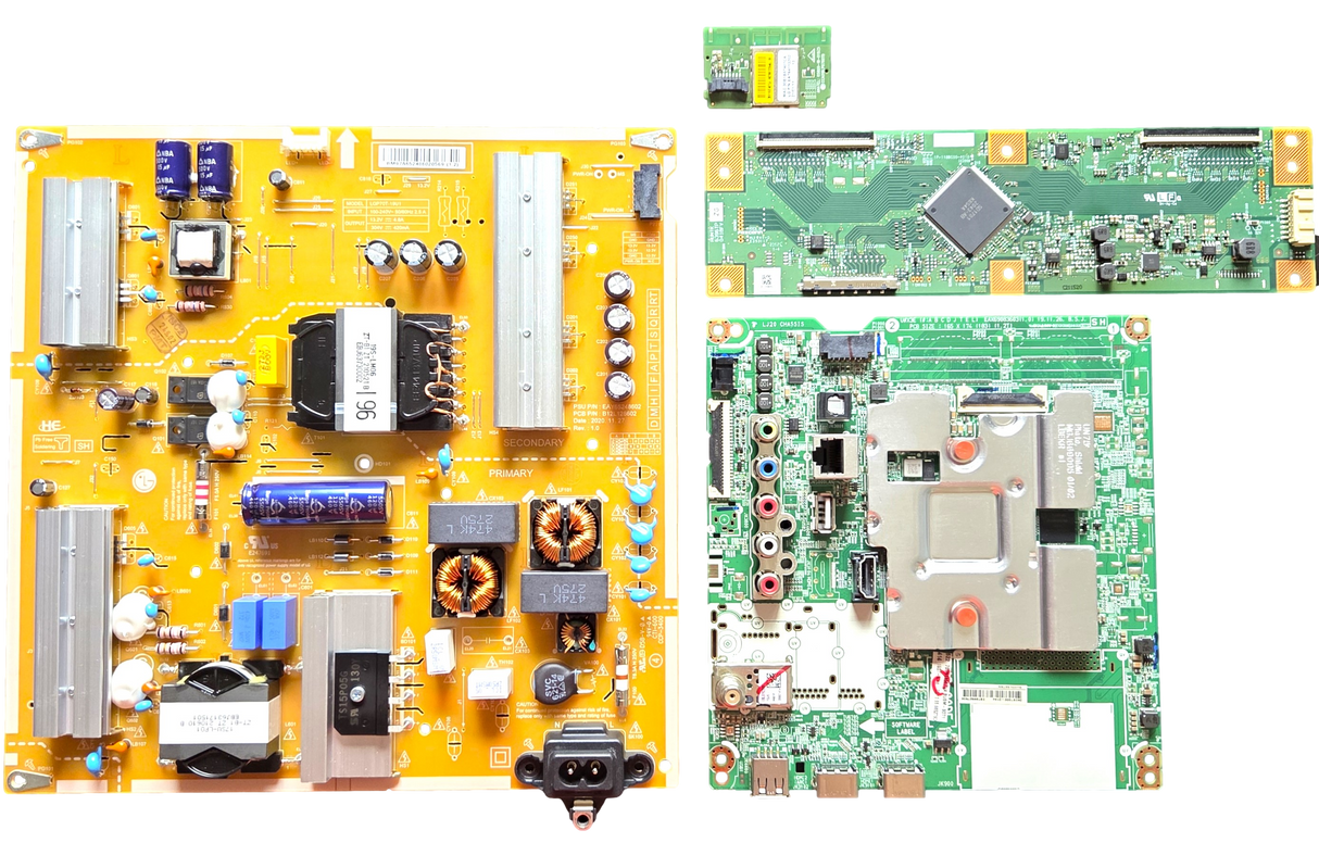 70UN6950ZUA LG TV Repair Parts Kit, EBT66527906 Main Board, EAY65248601 Power Supply, RUNTK6396TPZG T-Con, EAT64113202 Wifi, 70UN6950ZUA