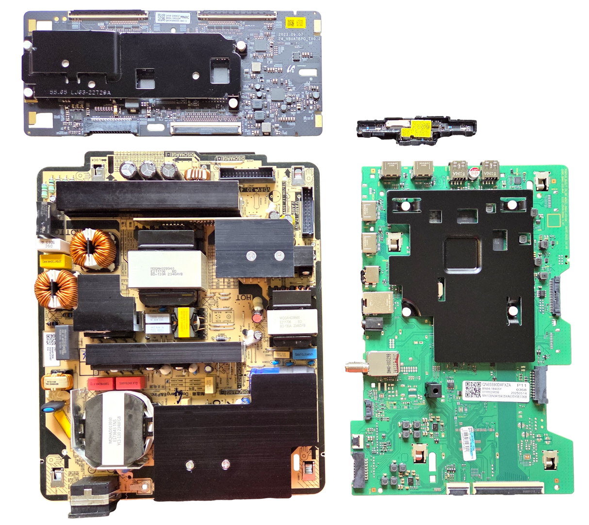 QN65S90DAFXZA Samsung TV Repair Parts Kit, BN94-18405YC Main Board, BN44-01265A Power Supply, BN96-58112A T-Con, BN59-01447A Wifi, QN65S90DAFXZA FA02, QN65S90DAFXZA