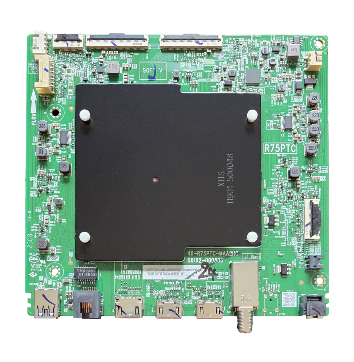 G0301-000743-Z00 TCL Main Board, 40-R75PTC-MAA2HG, G0102-000503, 75QM5K