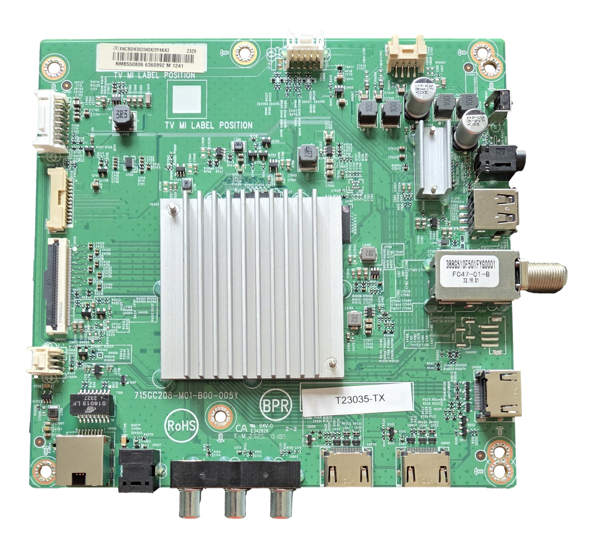T23035-TX Element Main Board, 756TXNCB0IK002, 715GC208-M01-B00-005Y, (X)XN030XCB0IK002, E500AC55C