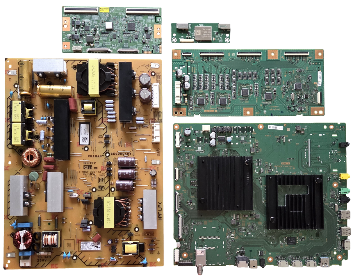 XBR-65X900F Sony TV Repair Parts Kit, A-2197-252-A Main Board, 1-474-714-11 Power Supply, 1-897-229-11 T-Con, A-2197-366-A LED Driver, 1-458-966-11 Wifi, XBR-65X900F