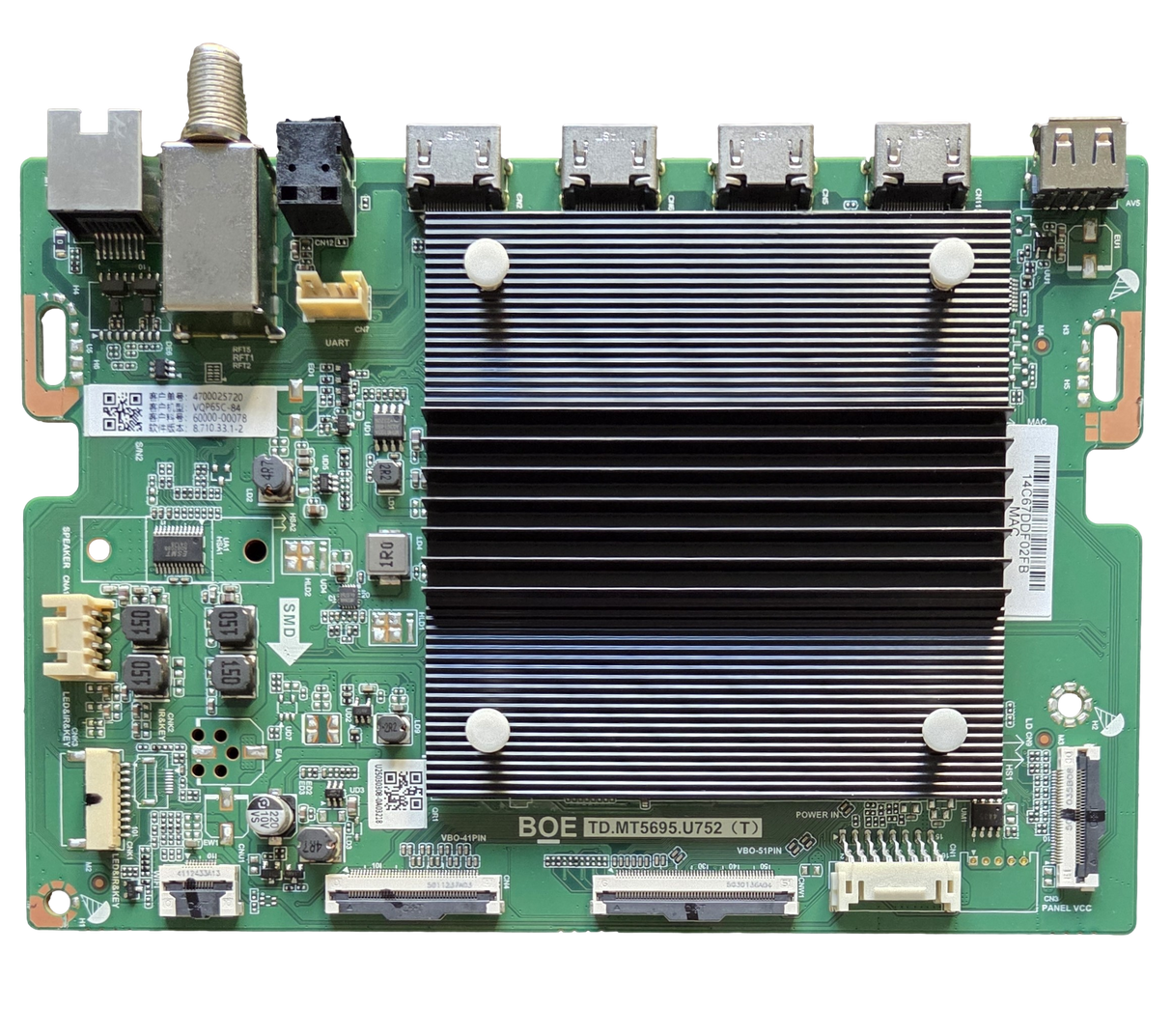 60000-00078 Vizio Main Board, TD.MT5695.U752, LBVFS1JB1501514, VQP65C-84