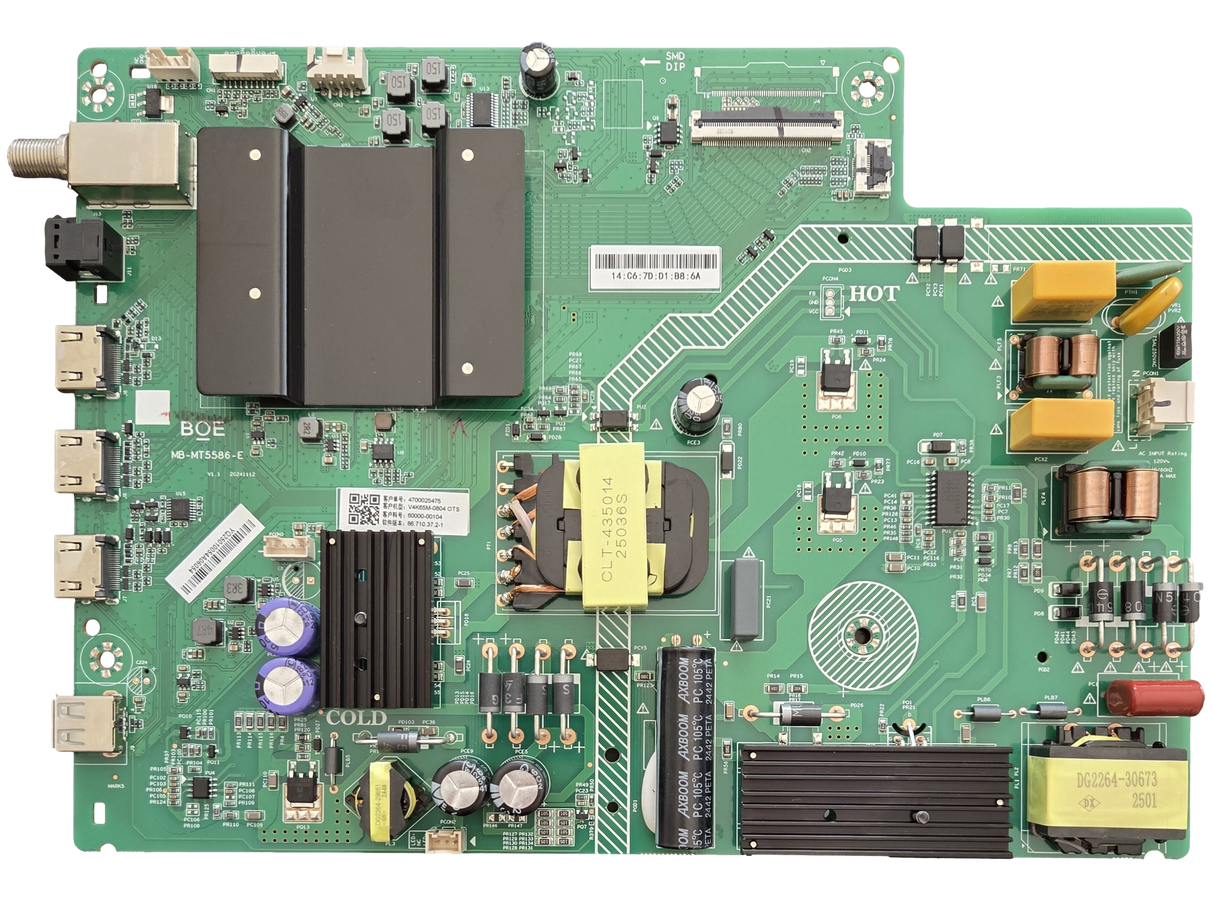 60000-00104 Vizio Main Board, 4700025475, MB-MT5586-E, V4K65M-0804
