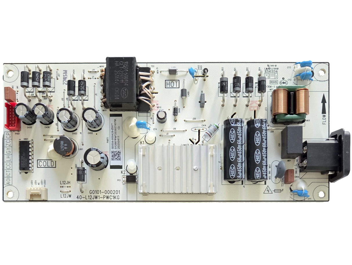 G0504-000429 TCL Power Supply Board, G0101-000201, 40-L12JW1-PWC1KG, 50Q651G