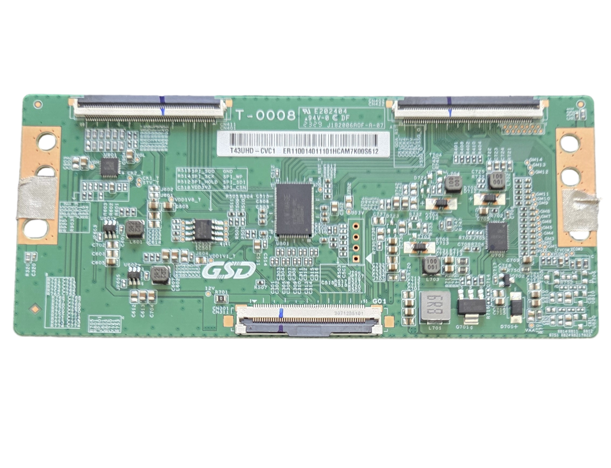 T43UHD-CVC1 Onn T-Con Board, T-0008, 100012584