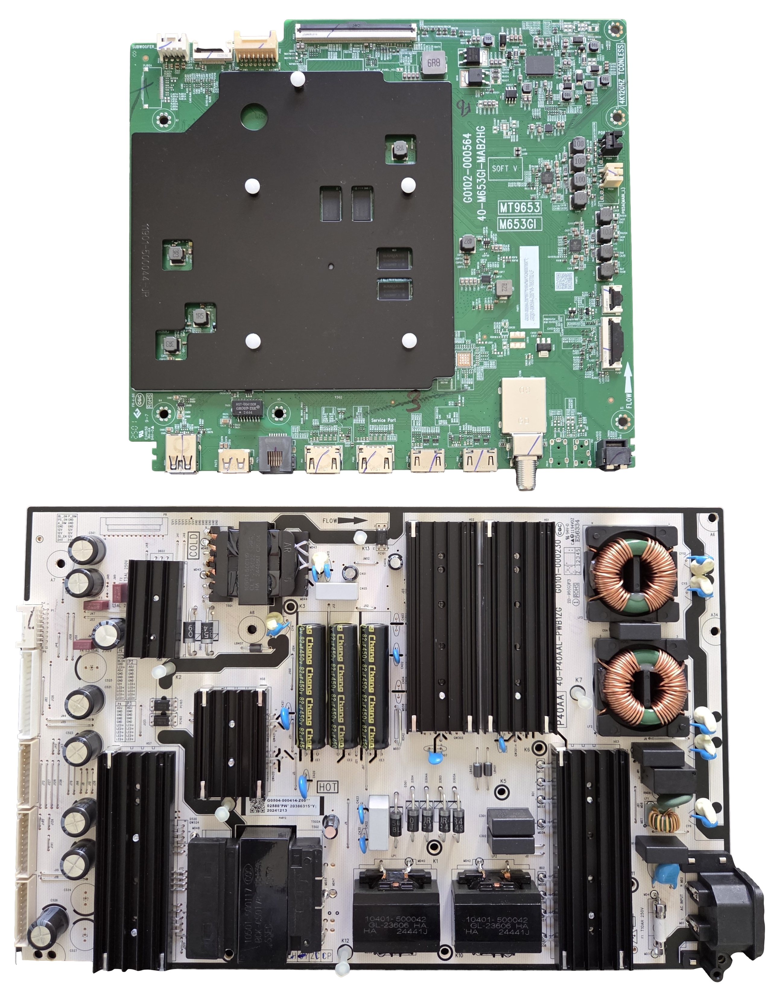 75QM7K TCL TV Repair Parts Kit, G0301-000584-Z00 Main Board, G0504