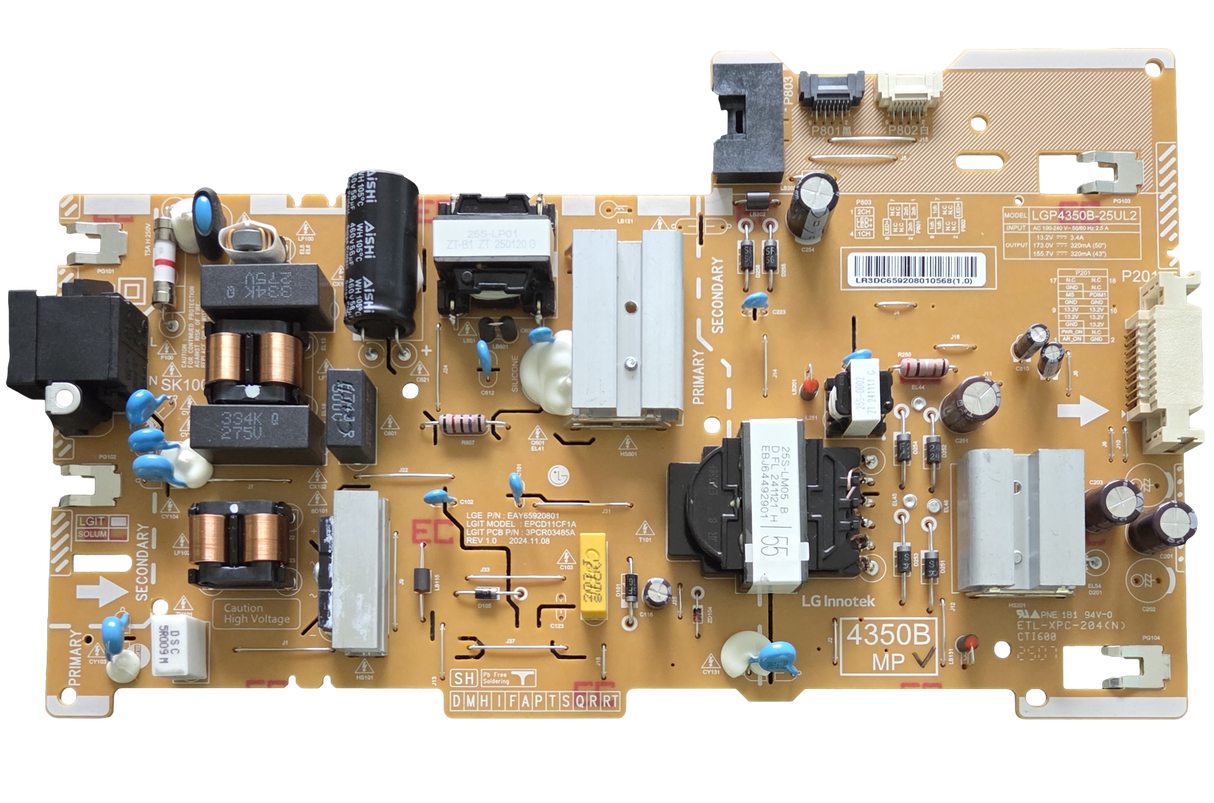 EAY65920801 LG Power Supply, LGP4350B-25UL2, 50QNED82AUA.BUSULJR, 50QNED82AUA