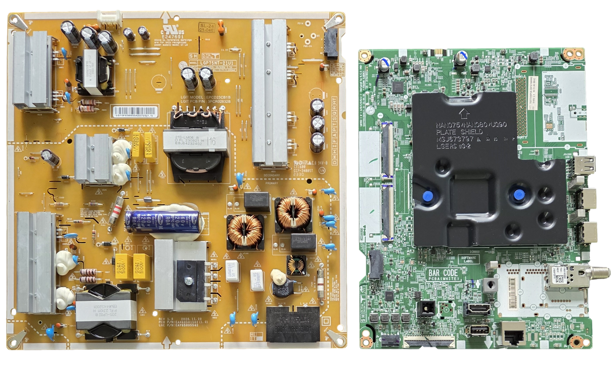 75UT7590PUA LG TV Repair Parts Kit, EBT67926902 Main Board, EAY65895642 Power Supply, 75UT7590PUA