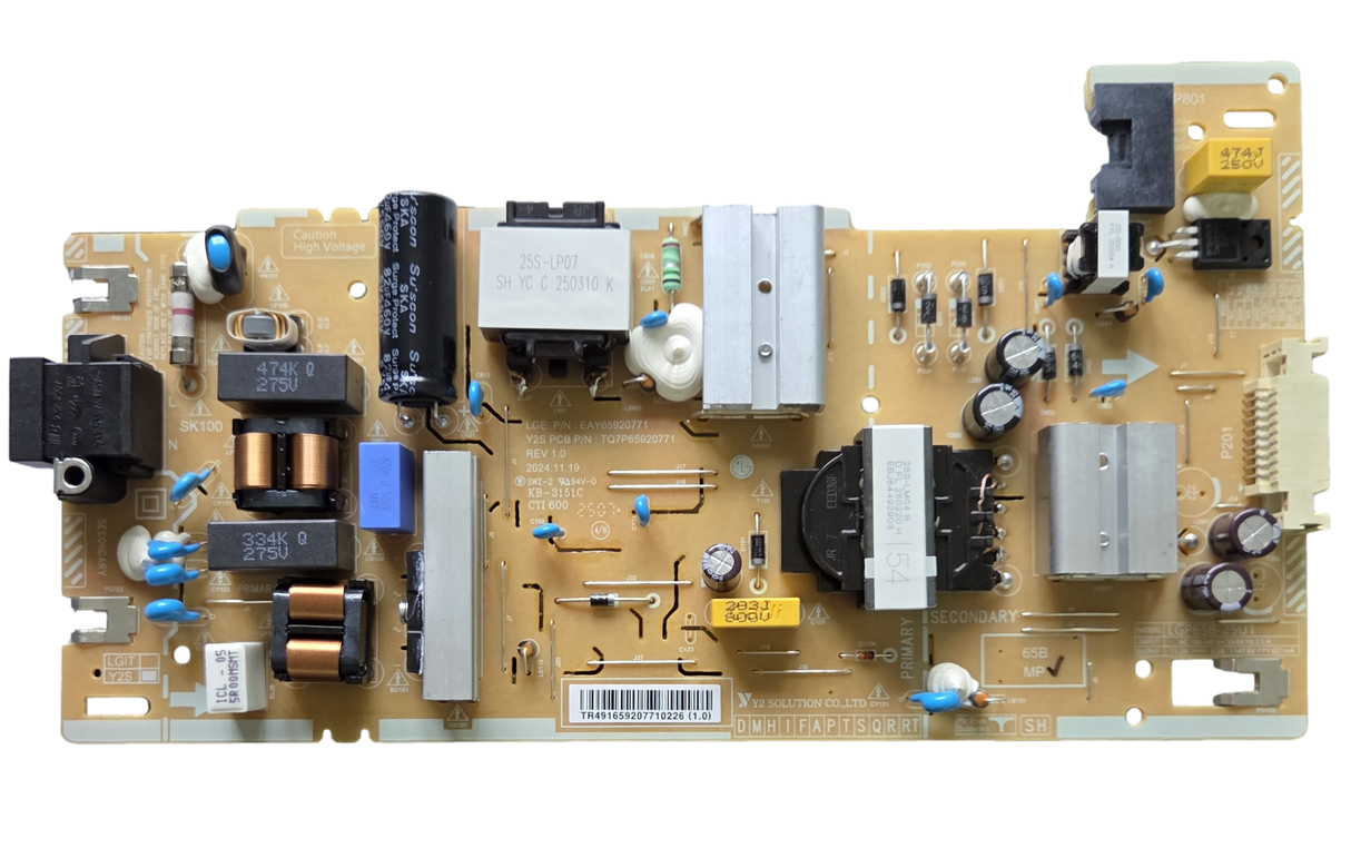 EAY65920771 LG Power Supply, 3PCR03487A, 65UA7700AUA