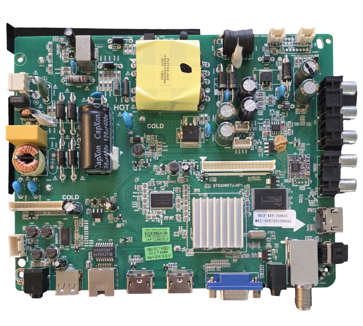 W16030-SY Westinghouse Main Board/Power Supply, ST6308RTU-AP1, V500HJ1-PE8, WD50FB2530