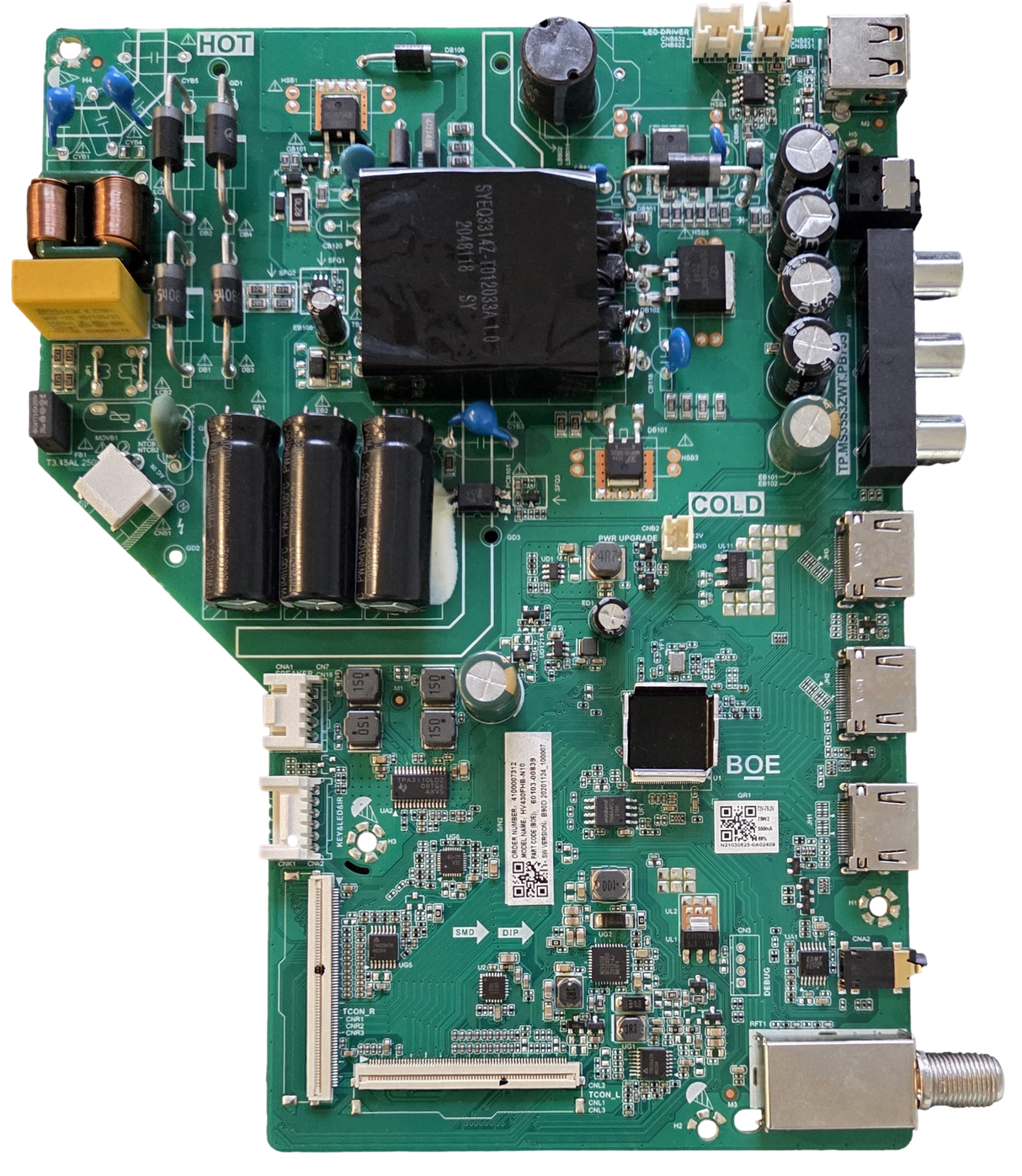 60103-00839 Insignia Main Board, TP.MS3553ZWT.PB755, NS-43D420NA20